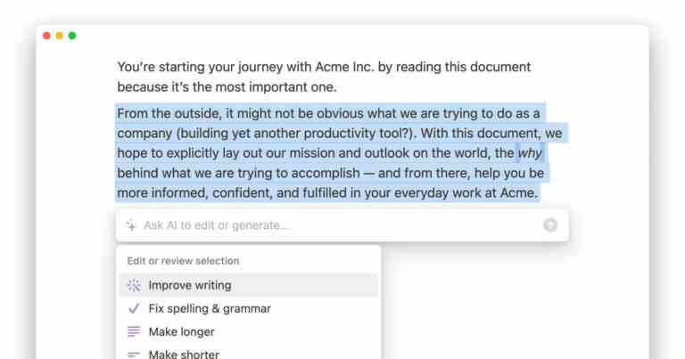 L’éditeur d’intelligence artificielle de Notion est désormais disponible pour tous ceux qui souhaitent obtenir de l’aide pour la rédaction