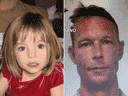 Madeleine McCann qui a disparu à Praia da Luz, au Portugal, le 3 mai 2007, et Christian Brueckner, un Allemand qui a maintenant été désigné comme suspect dans l'affaire McCann.