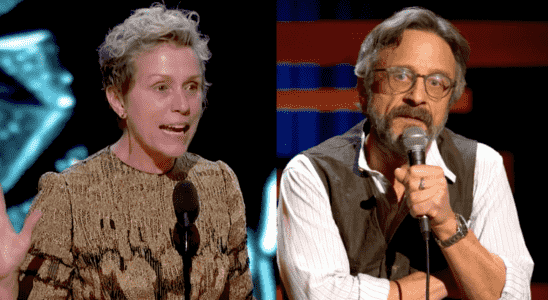 Still of Marc Maron from Netflix and Frances McDormand from the Academy Awards