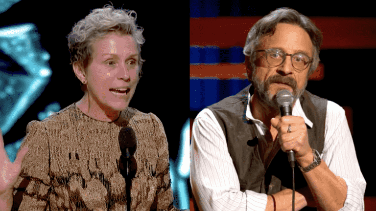 Still of Marc Maron from Netflix and Frances McDormand from the Academy Awards