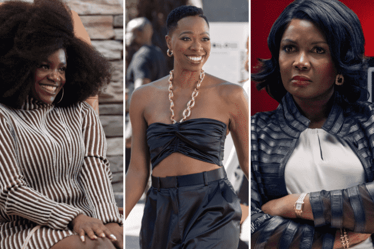 Side-by-side stills from "Harlem," "Insecure," and "Riches"