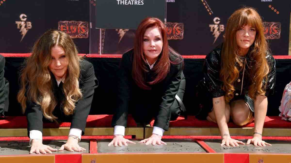 lisa marie presley, priscilla presley, and riley keough at their handprint ceremony