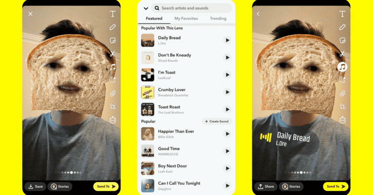 Snapchat ajoute des recommandations audio et la synchronisation des chansons