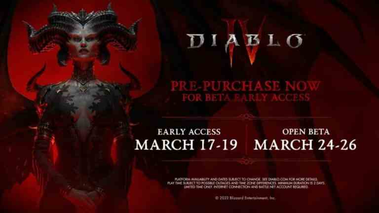 Une bêta très costaud de Diablo 4 sera disponible en mars