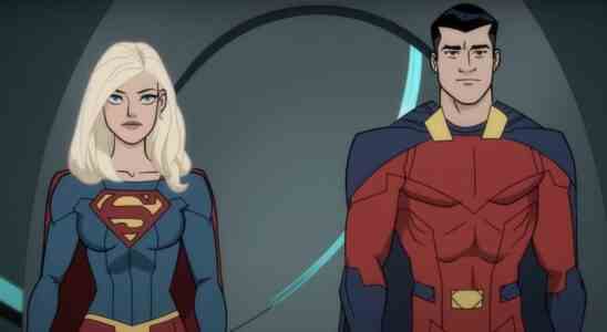 Supergirl and Mon-El in Legion of Super-Heroes animated movie