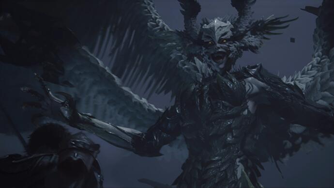 Clive contre Garuda dans Final Fantasy 16