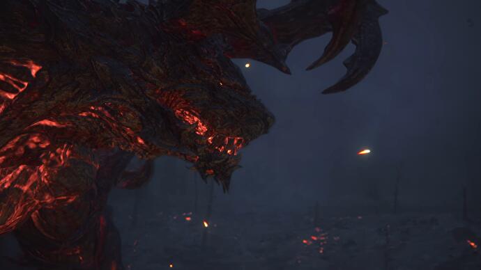 Ifrit en gros plan dans Final Fantasy 16