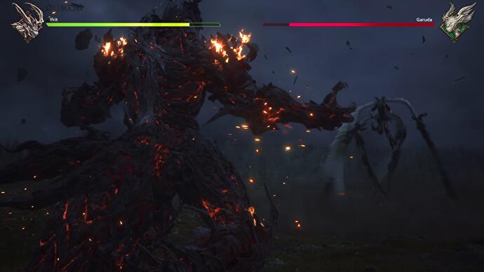 Ifrit contre Garuda dans Final Fantasy 16