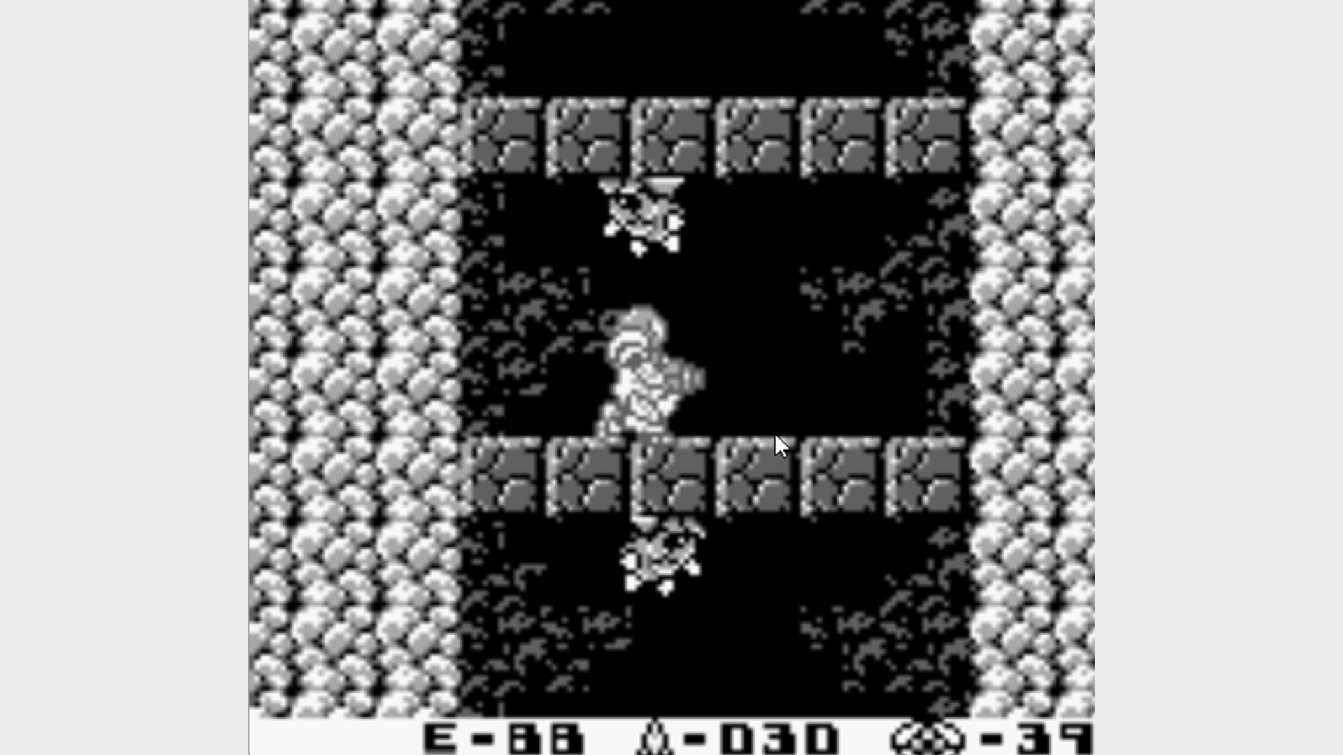 Capture d'écran de Metroid 2 : Le retour de Samus sur Game Boy d'origine