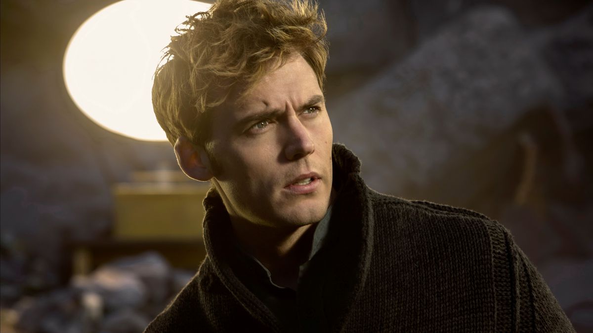 Sam Claflin dans le rôle de Finnick Odair dans les jeux de la faim : Mockingjay