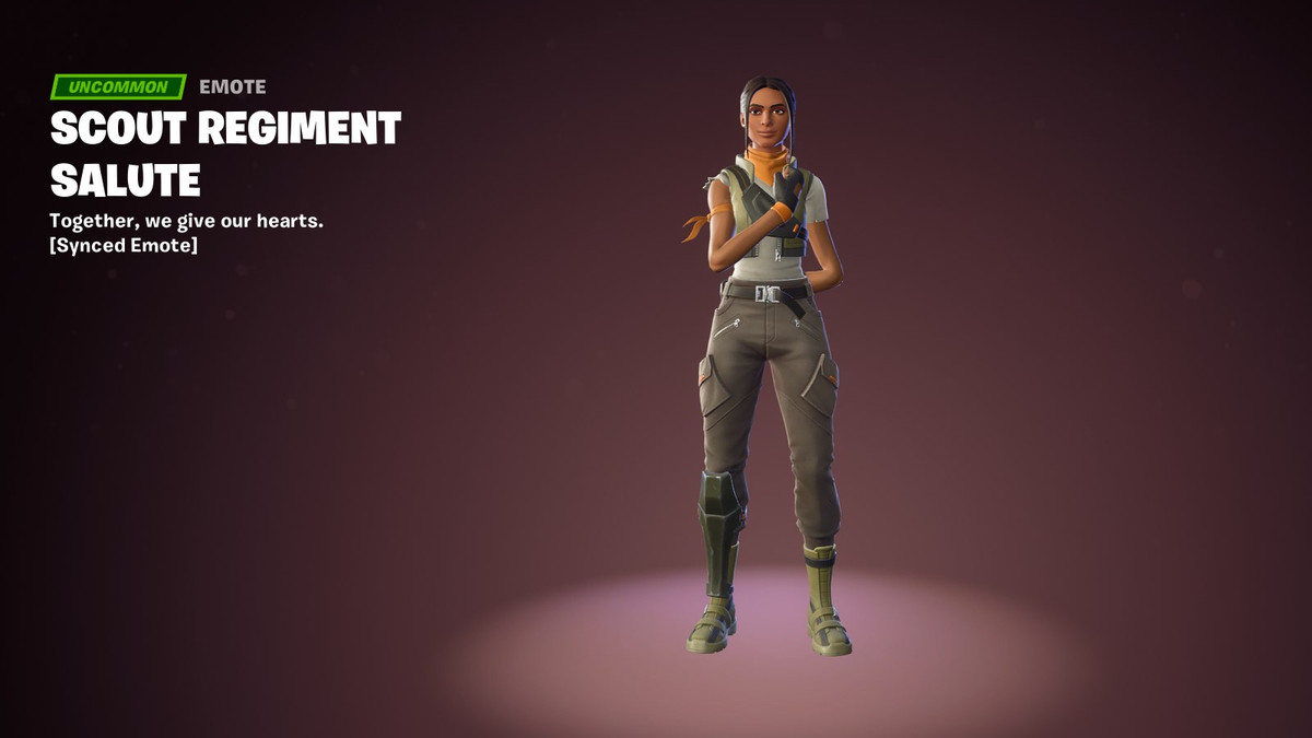 Attack on Titan Scout Regiment Salute emote à Fortnite