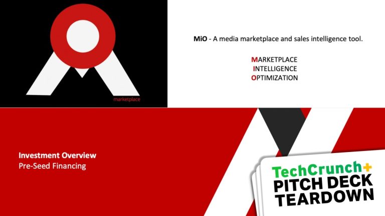 Pitch Deck Teardown : le jeu d’anges de 550 000 $ de MiO Marketplace