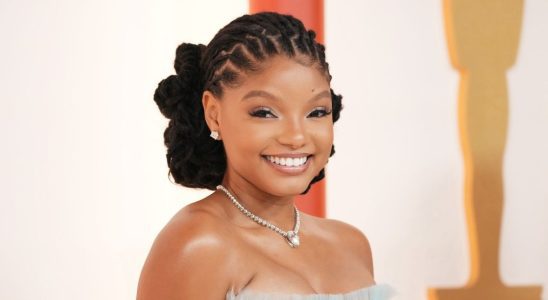 Headshot of Halle Bailey at the 2023 Oscars