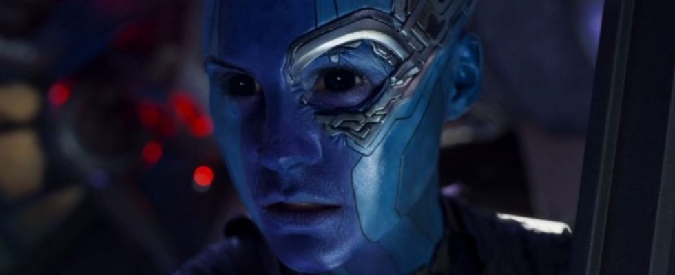 Karen Gillan as Nebula in Guardians of the Galaxy Vol. 2