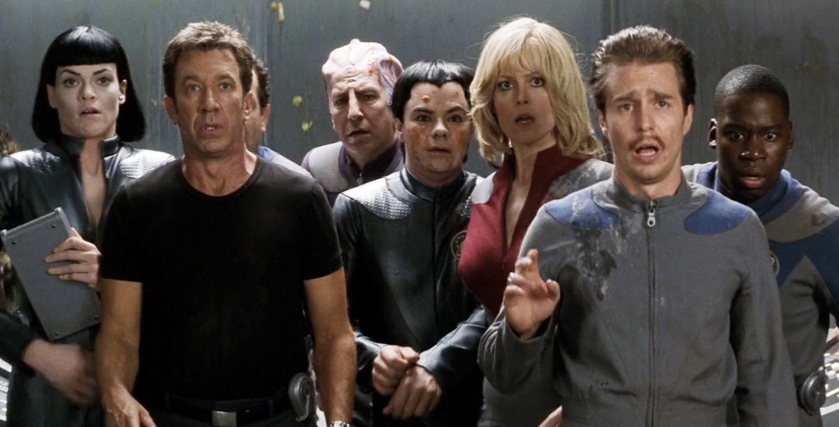 Missi Pyle, Tim Allen, Alan Rickman, Enrico Colantoni, Sigourney Weaver, Sam Rockwell et Daryl Mitchell dans Galaxy Quest.