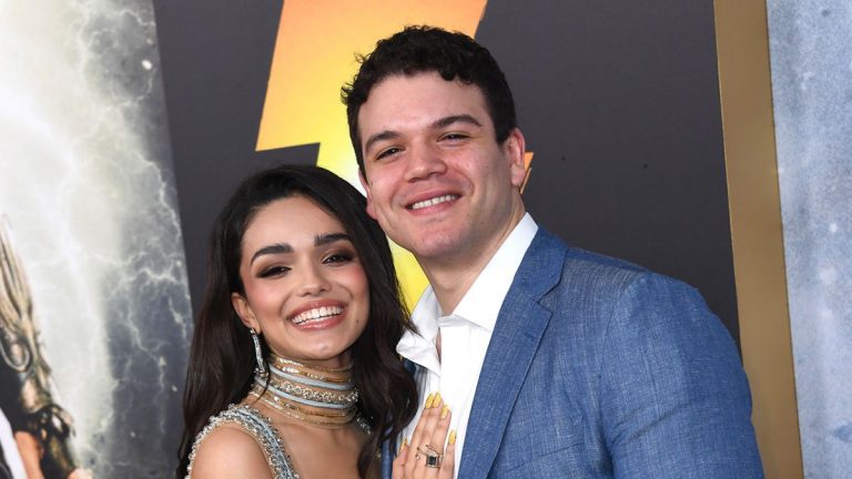 Rachel Zegler and her boyfriend at the Shazam! Fury of the Gods premiere.