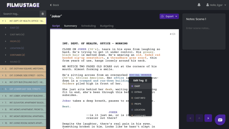 Filmustage utilise l’IA pour décomposer les scénarios de films, créer des horaires de tournage et plus encore