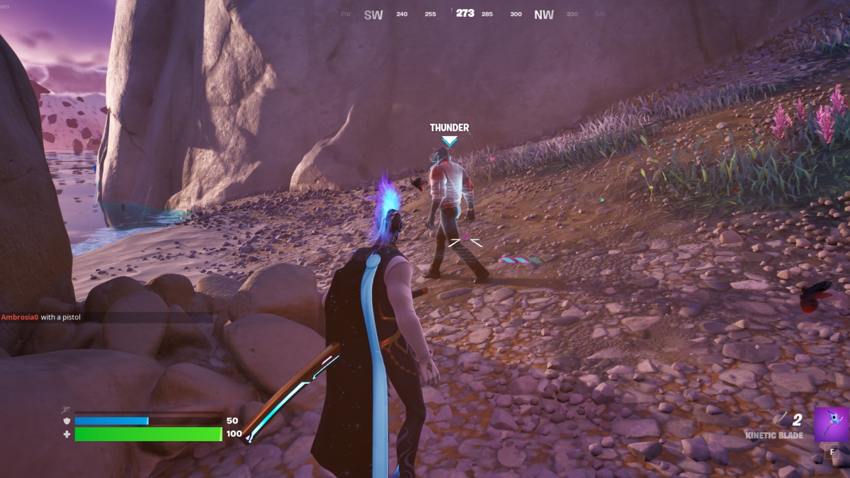 Voici le meilleur point d'atterrissage pour Fortnite Chapter 4 Season 2 pour bien démarrer et charger un bon butin avant même de se battre beaucoup - Steamy Springs Thunder NPC