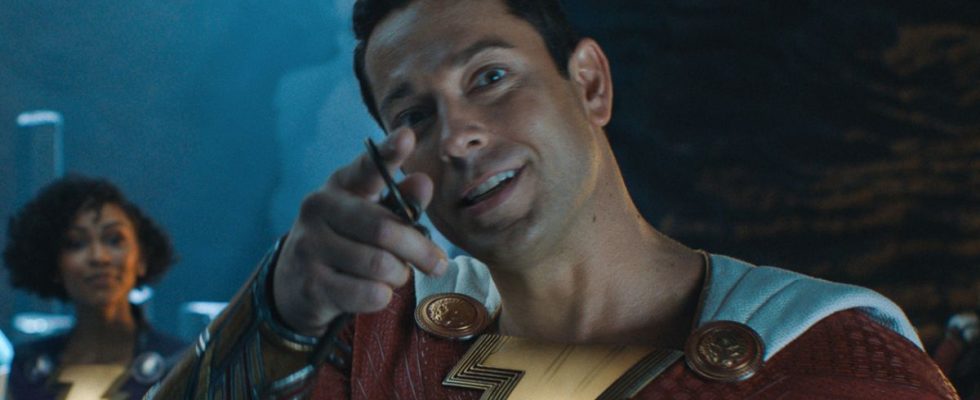 Zachary Levi as Shazam in Shazam! Fury of the Gods