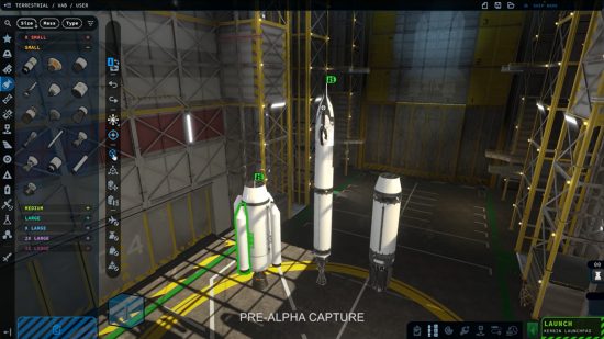 Date de sortie de Kerbal Space Program 2 - construction d'un vaisseau spatial dans le hangar.