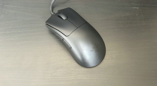 Razer DeathAdder V3 gaming mouse on a desk