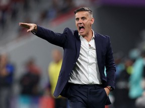 L'entraîneur canadien John Herdman à la Coupe du monde de la FIFA au Qatar.