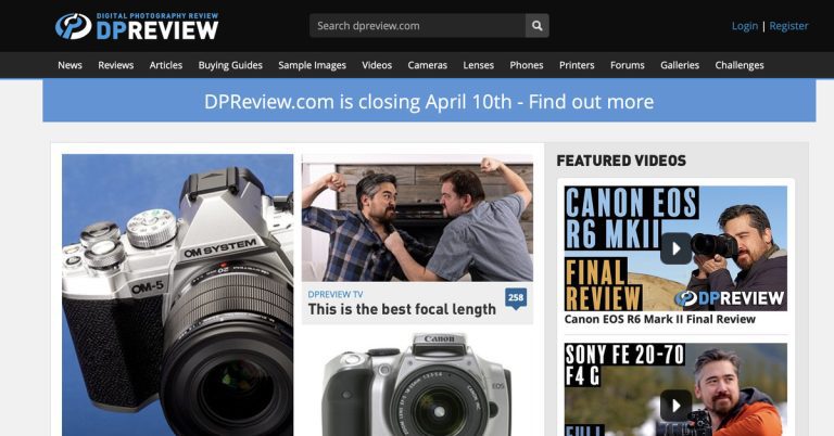 Amazon ferme DPReview, le site Web de critiques de caméras