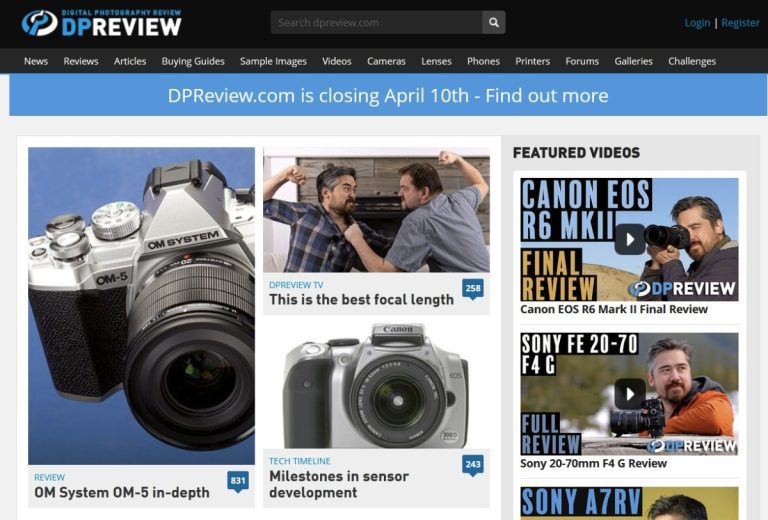 Amazon tue DPReview, le meilleur site d’avis de caméras sur le web