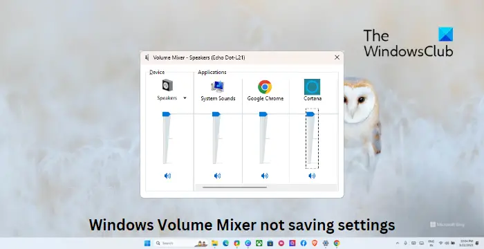 Correction du mélangeur de volume Windows qui n’enregistre pas les paramètres