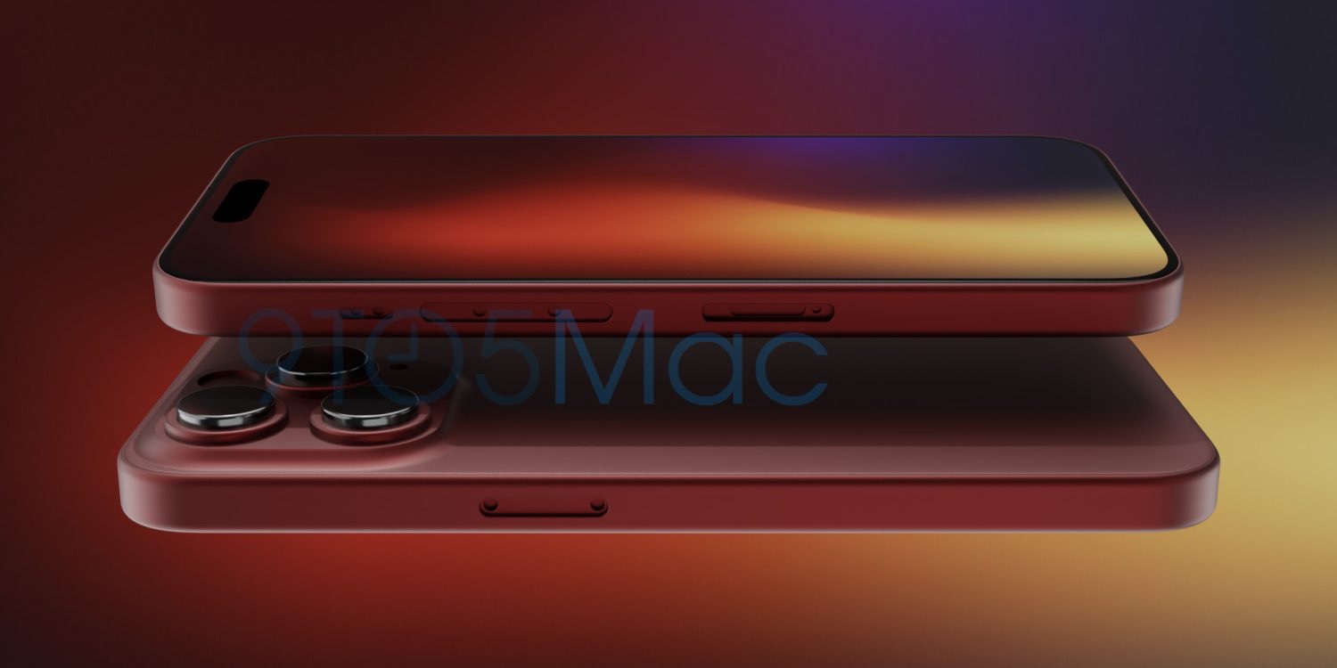 9to5Mac rendu de l'iphone 15 pro rouge