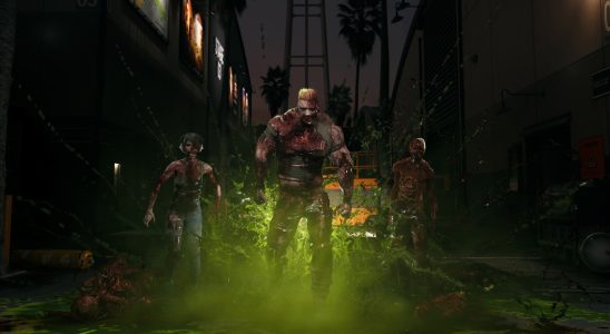 Will Dead Island 2 Have Crossplay - Three zombies walking through radioactive material.