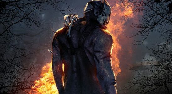 A moody killer in key art for Dead by Daylight.