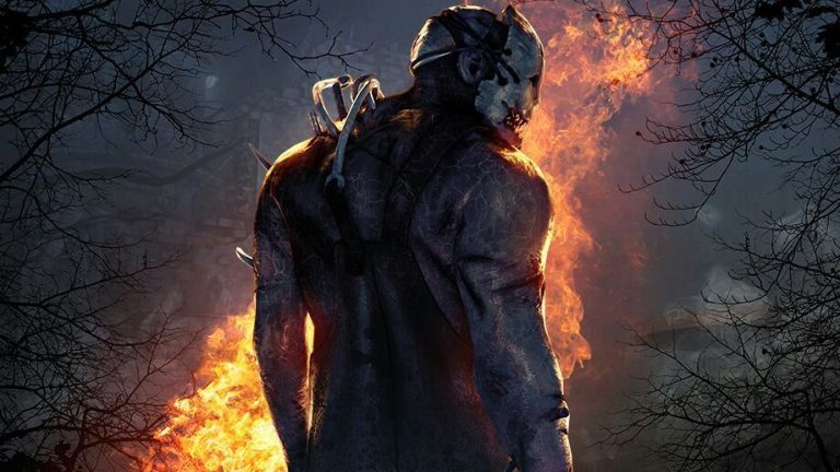 A moody killer in key art for Dead by Daylight.