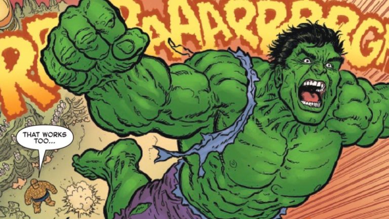 Hulk et Thing affrontent un céleste dans Clobberin ‘Time # 1