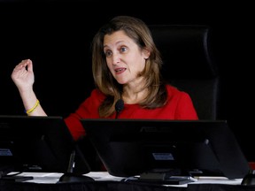 La ministre des Finances Chrystia Freeland à Ottawa.