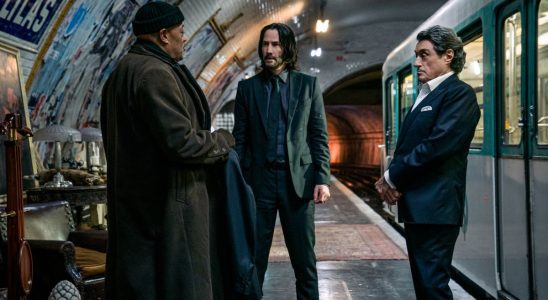 Keanu Reeves, Laurence Fishburne and Ian McShane in John Wick: Chapter 4