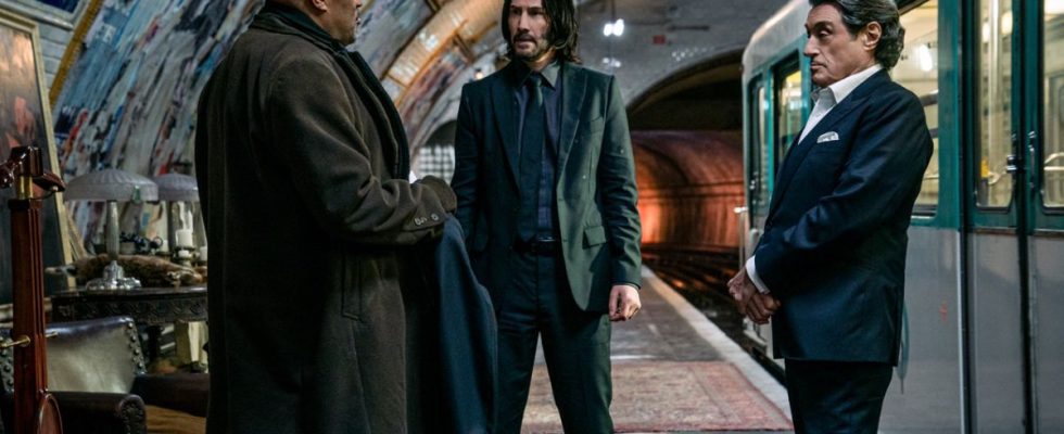 Keanu Reeves, Laurence Fishburne and Ian McShane in John Wick: Chapter 4