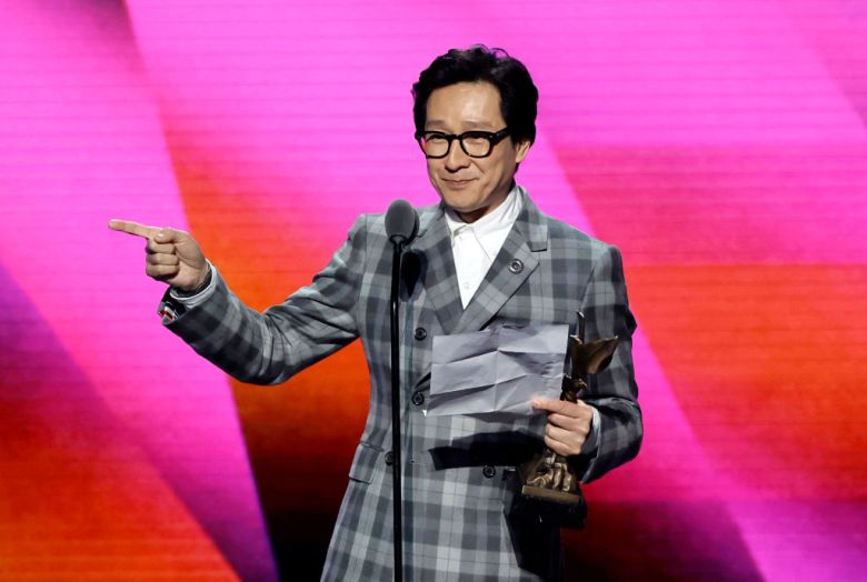 SANTA MONICA, CALIFORNIA - MARCH 04: Ke Huy Quan accepts the Best Supporting Performance award for “Everything Everywhere All at Once”  onstage during the 2023 Film Independent Spirit Awards on March 04, 2023 in Santa Monica, California. (Photo by Kevin Winter/Getty Images)