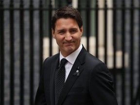 Le premier ministre Justin Trudeau arrive au 10 Downing Street pour rencontrer la première ministre britannique de l'époque, Liz Truss, le 18 septembre 2022 à Londres, en Angleterre.