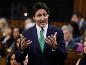 Le premier ministre Justin Trudeau prend la parole lors de la période des questions à la Chambre des communes sur la colline du Parlement à Ottawa, le 8 mars 2023.