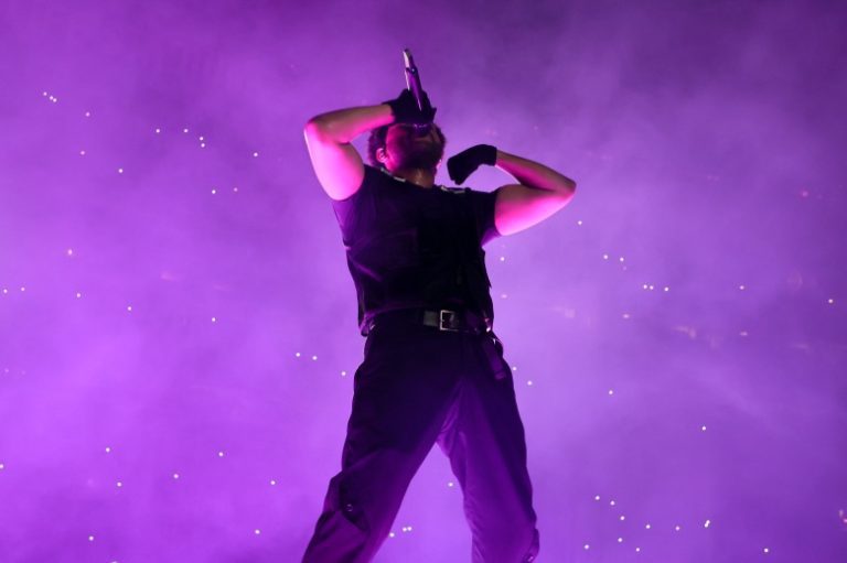 EAST RUTHERFORD, NEW JERSEY - JULY 16: The Weeknd performs at the "After Hours Til Dawn" Tour at Met Life Stadium on July 16, 2022 in East Rutherford, New Jersey. (Photo by Theo Wargo/Getty Images for Live Nation)