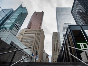 Tours de banque dans le quartier financier de Toronto.