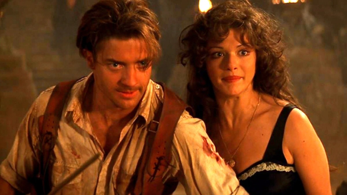 Brendan Fraser and Rachel Weiss in The Mummy