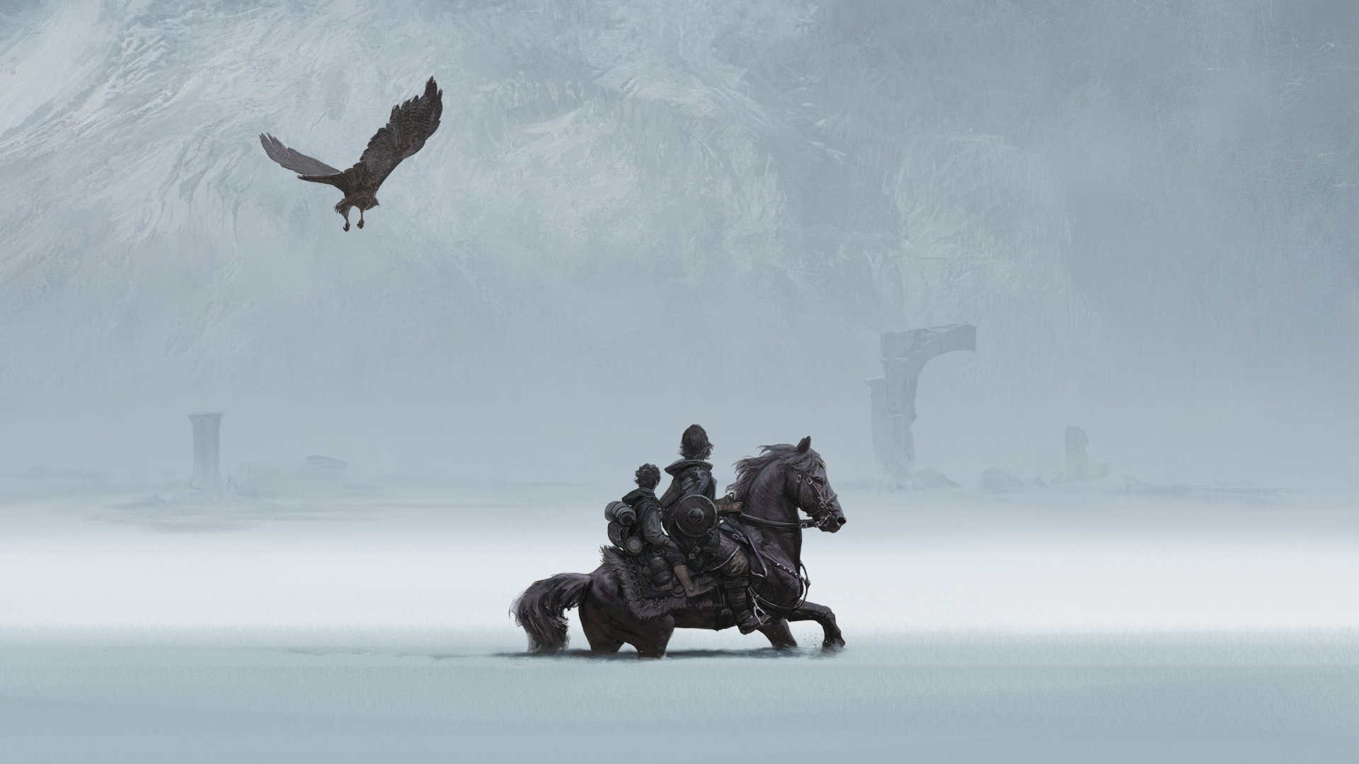 Les coureurs traversent la neige et embrument la nature sauvage de Tales From the Lone-Lands