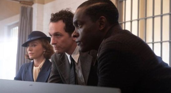 Juliet Rylance, Matthew Rhys and Chris Chalk in Perry Mason Season 2