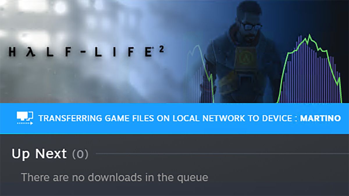 Steam game transfer feature in action