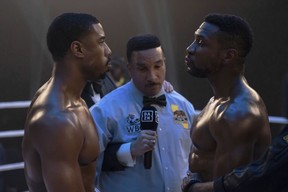 Michael B. Jordan et Jonathan Majors dans une scène de Creed III.