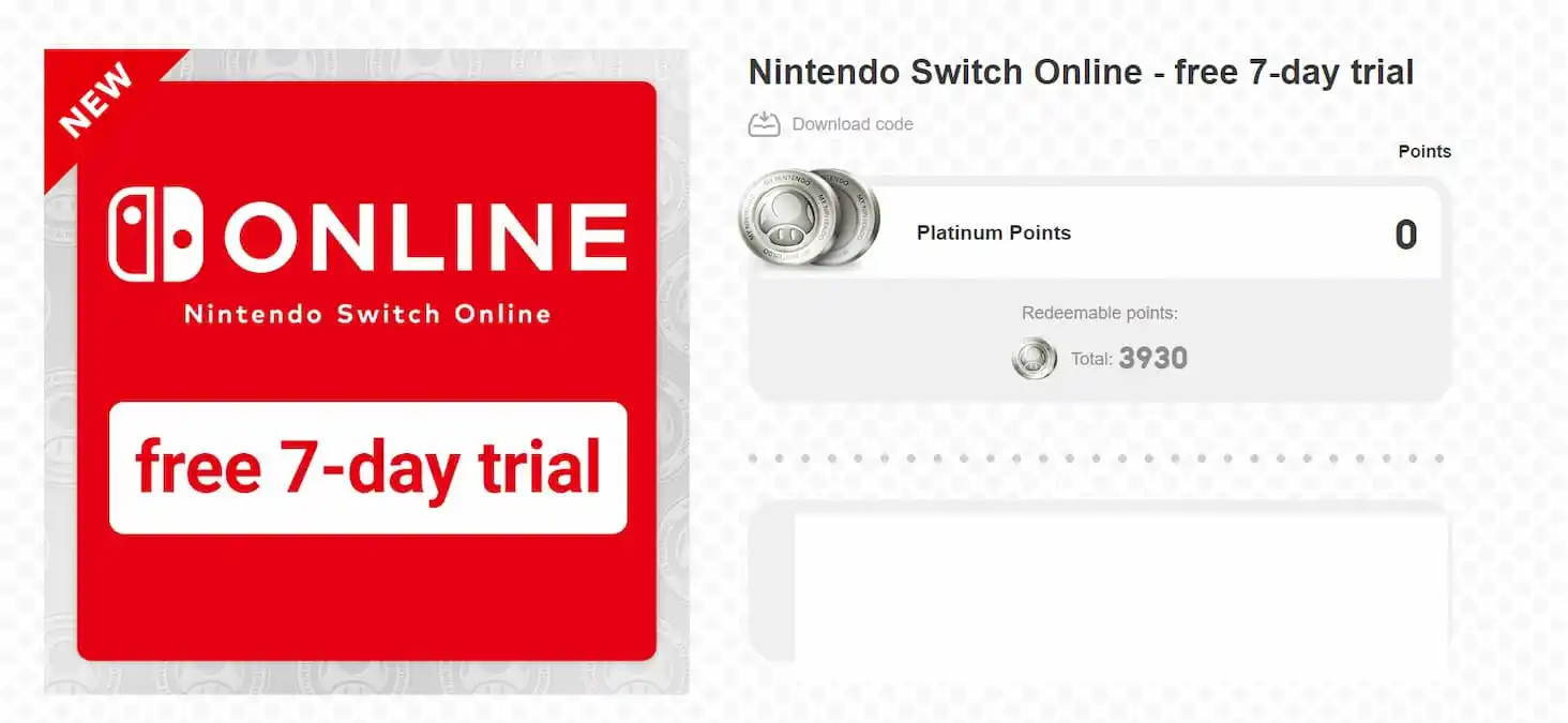 Nintendo of Europe propose un autre essai gratuit d'une semaine pour Switch Online
