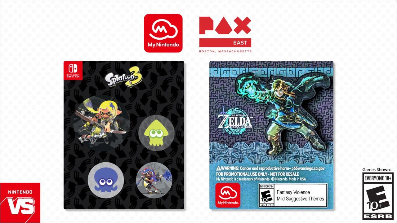 Nintendo propose des ensembles exclusifs de broches Splatoon 3 et Zelda à la PAX East 2023 (États-Unis)
