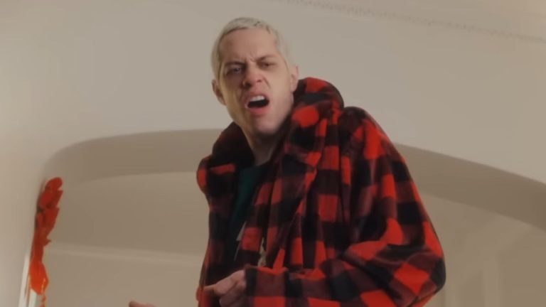 Pete Davidson in flannel pajamas in Manscaped commercial